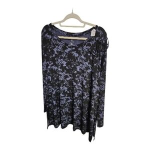 Livi Active Black and Blue Long Sleeve Top